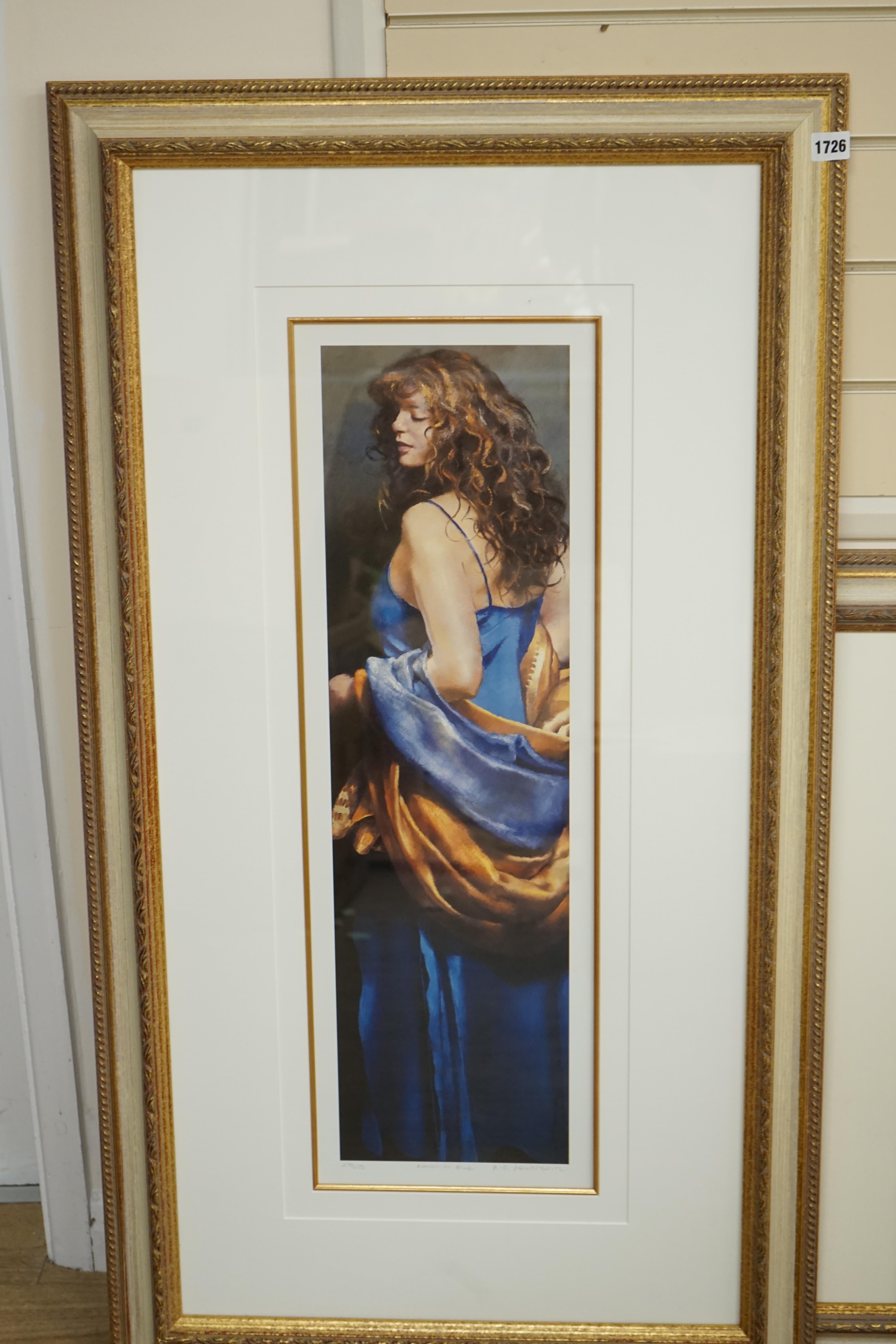 Robert Lenkiewicz (1941-2002), offset lithograph, 'Karen in Blue', signed in pencil and titled, 27/475, 71 x 20cm. Condition - good